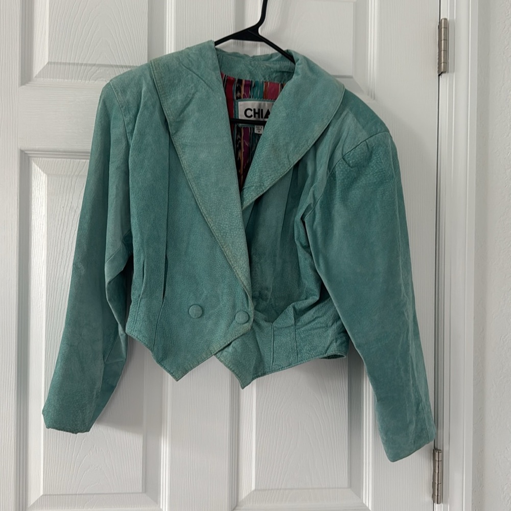 Chia genuine, leather suede jacket vintage 90’s - Picture 2 of 3